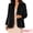 Black, variant on DARING DIVA Women's Faux Fur Coat Open Front Notch Lapel Jacket S Black