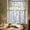 Blue, variant on Floral Kitchen Curtains, 3 Pieces Semi Sheer Rod Pocket Kitchen Curtain Valance and Tiers for Small Windows Bathroom Living Room Cottage Farmhouse