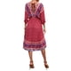 thumbnail image 4 of TRKIYQC Vestido Retro para Mujer, Media Manga Estampado Floral Dobladillo Irregular Cuello en V Casual Club Party Vestido de una Sola Pieza TRKIYQC moda, 4 of 7