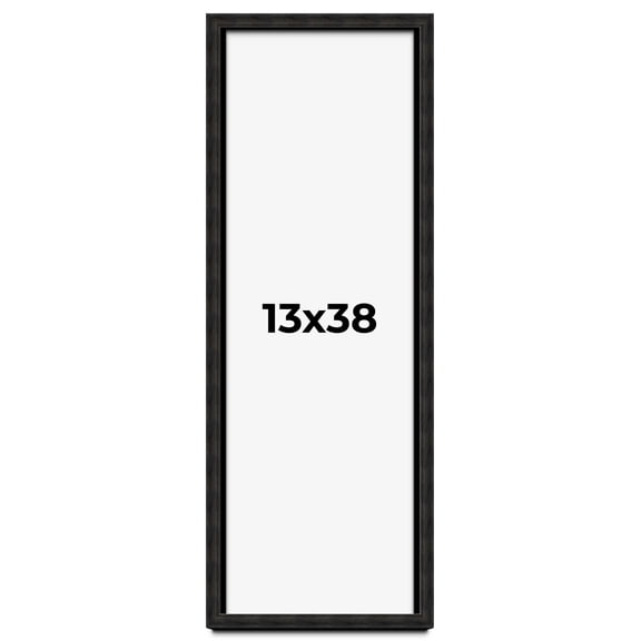 13x38 Shadow Box Black Rustic Barnwood Display Frame | 1.125 Inch Deep | 0.875 Inch Moulding Width