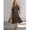 Multicolor, variant on Womens Multicolor Boho Animal Print V-Neck Midi Dress With Puff Sleeves