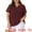 Burgundy, variant on Women's Plus Size Outfits Fashion Solid Pin Dots V Neck Top 1X White