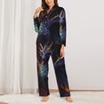thumbnail image 2 of Pofeuu Rainbow Wings Majestic Dragon Print Womens Pajamas Set Long Sleeve Sleepwear Button Down Nightwear Soft Pj Lounge Sets Button Down Pajamas Women-Medium, 2 of 7