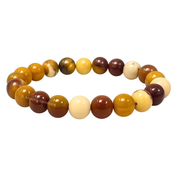 Mookaite Jasper Crystal Bracelet - 8mm Beaded Bracelet and Healing Stones