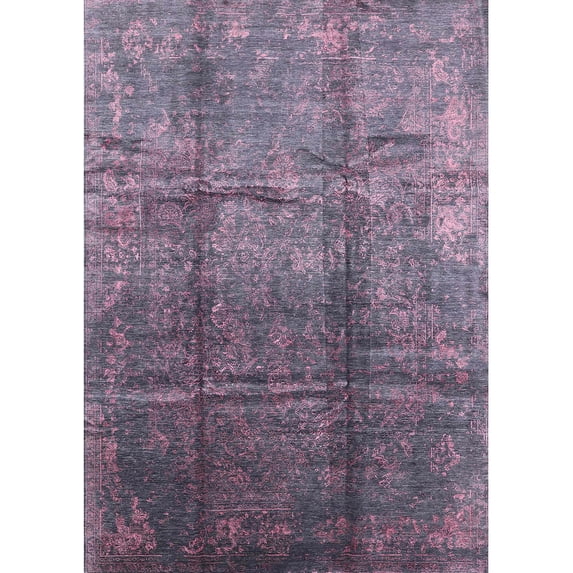 Ahgly Company Machine Washable Indoor Rectangle Industrial Modern Viola Purple Area Rugs, 5' x 8'