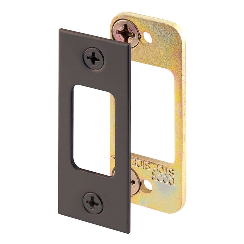 11/16 in. x 1-1/4 in. Classic Bronze Finished Steel Security Deadbolt Door Lock Strike with Dual Steel Plates