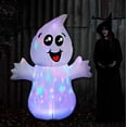 thumbnail image 1 of Fantasma adorable de Halloween inflable de 5 pies con luz mágica para exterior. Decoración para patio con luces LED incorporadas, ideal para fiestas y jardín, 1 of 3