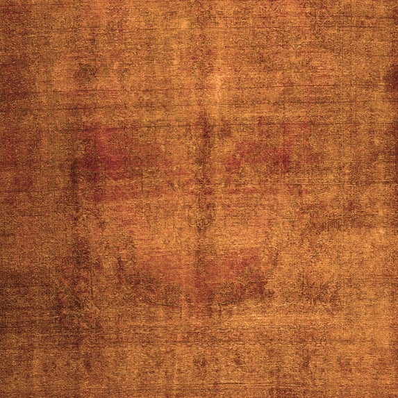 Ahgly Company Indoor Square Persian Orange Traditional Area Rugs, 8' Square
