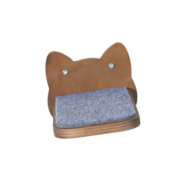 Escalera de pared para gatos, versátil para interiores, con almohadilla, estante de madera maciza, cama para gatos para saltar, descansar, trepar y Marrón