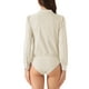 thumbnail image 3 of Camiseta Leotardo INSPIRE CHIC para Mujer, con cuello, casual de negocios, con botones, de manga larga, body top XL Beige, 3 of 6
