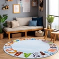 thumbnail image 4 of SARAG Children's Playmat 47inch Large Round Alphabet Rugs Large Round Puzzle Rugs ABC Educational Rugs For Kids Boys Girls Kindergarten Decorative Soft Crawling Floor Mats Children's Bedside Rugs, 4 of 10