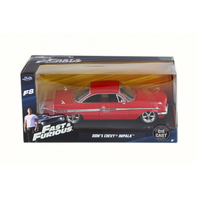 1961 Dom's Chevy Impala F8 Fate of Furious, Red - Jada 98426 - 1