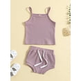 thumbnail image 2 of Bagilaanoe 2pcs Newborn Baby Girl Short Pants Set Sleeveless Camisole Tops + Shorts 3M 6M 12M 18M 24M Infant Casual Summer Outfits, 2 of 9