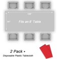 thumbnail image 5 of Jimin 2 Pack Red Plastic Tablecloth Disposable Table Covers Ruby Shine Red Table Cloths for Parties Bridal Shower Birthday Engagement Wedding, Fits 6 to 8 Foot Rectangle Tables (54 × 108 inch), 5 of 6