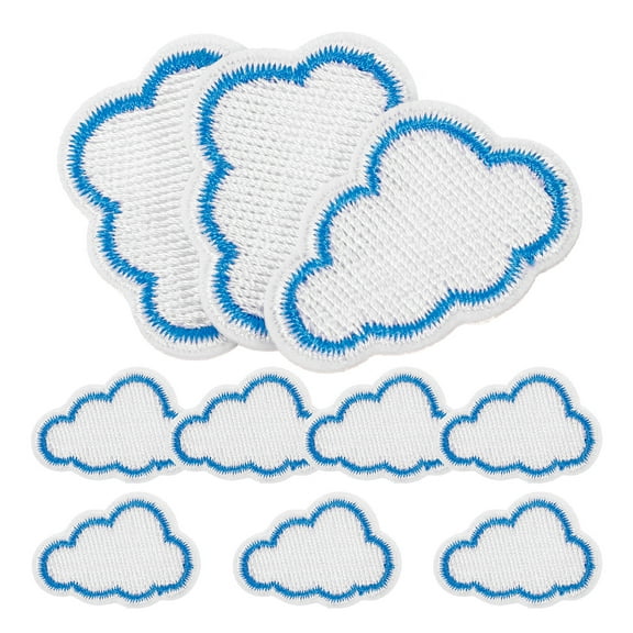 Mutmorningal 10pcs Clothes Patches Set, Compact Iron-On Cloud Shaped Coat and Clothing Repair Patches