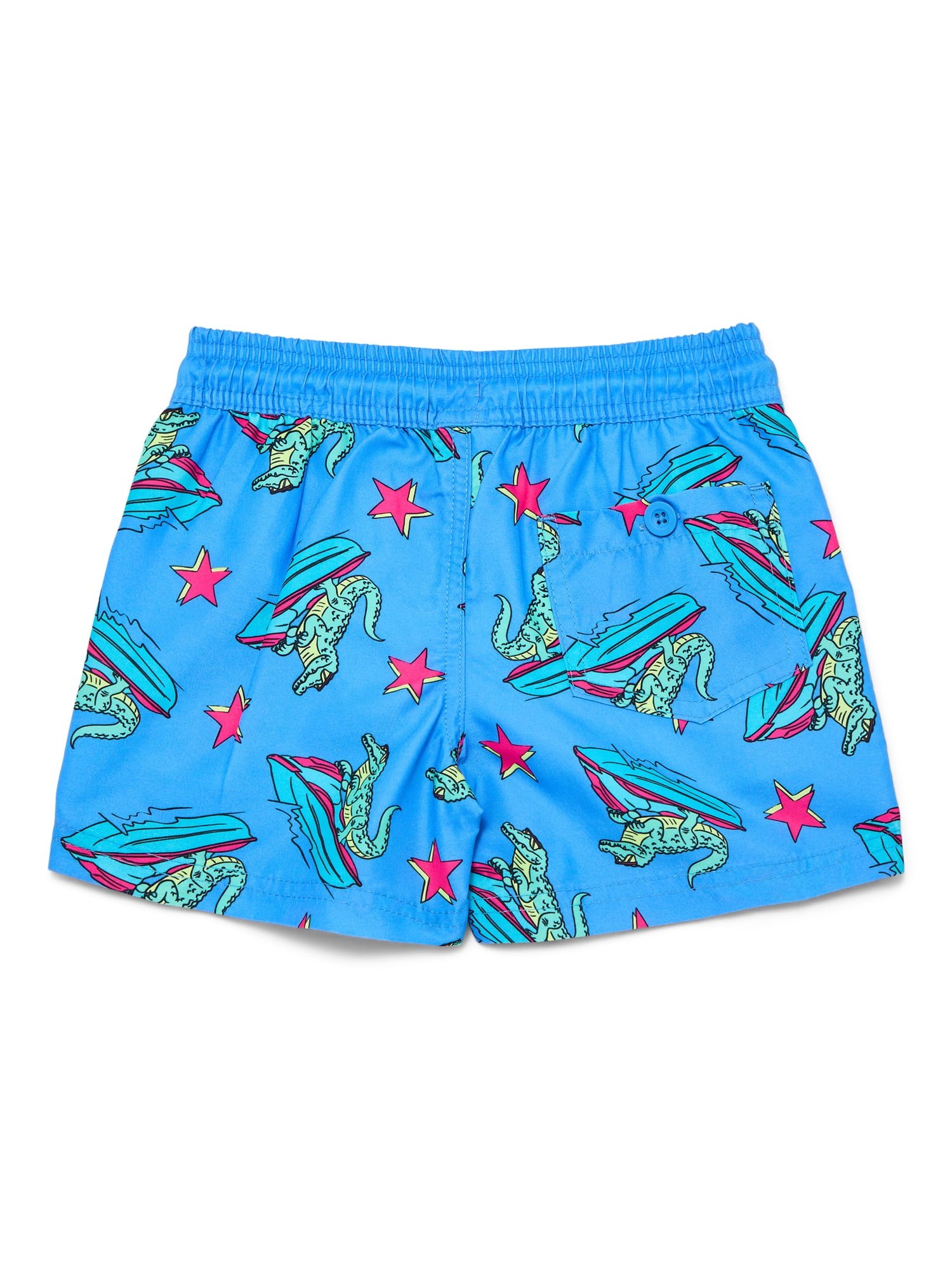Wonder Nation Little and Big Boys Quick Dry Swim Trunks with UPF50+, Sizes 4-18 & Husky