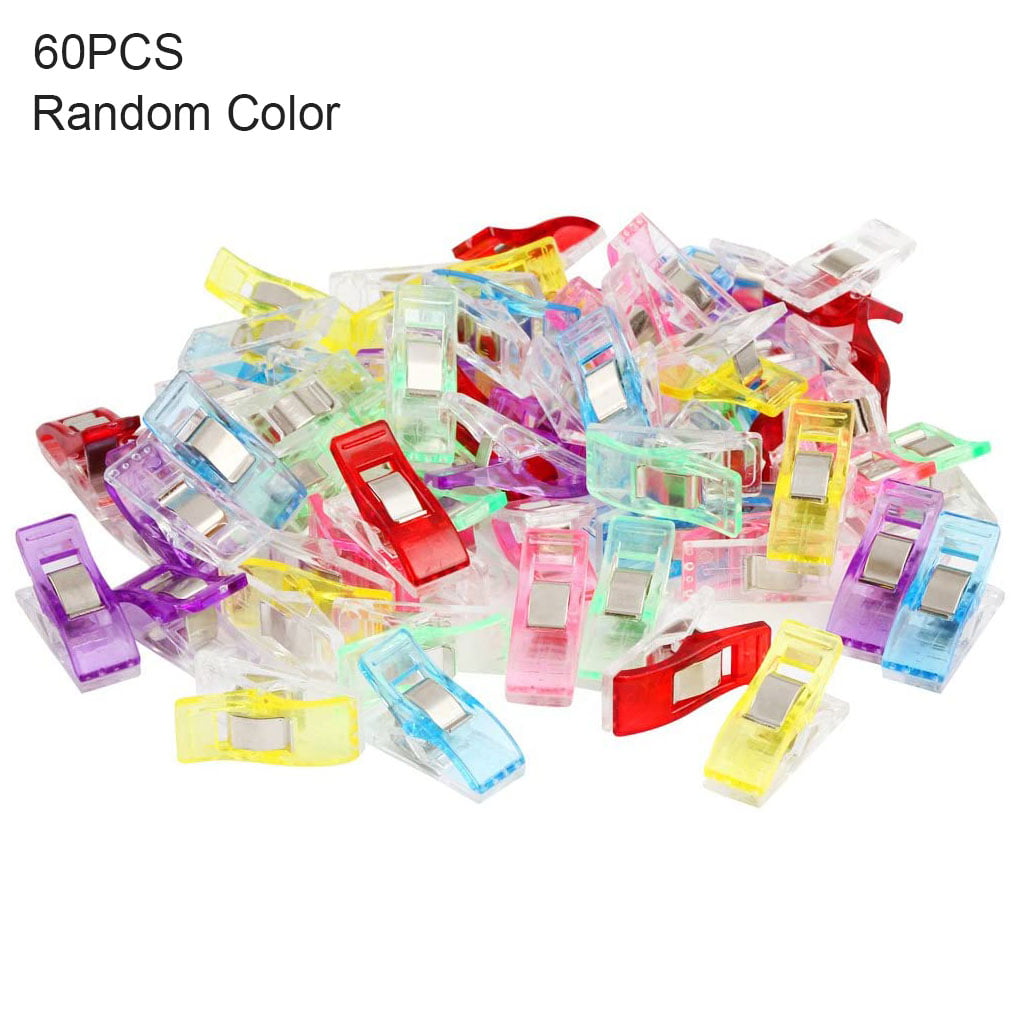 Angoter 50PCS Clear Sewing Craft Quilt Binding Plastic Clips Clamps Pack Wonderful Random Color