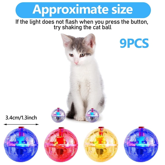 Qiaoxi Chat Interactif Glowing Ball Portable Coloré Mini Exercice de Course Jouets Boule Cadeaux Exquis