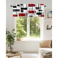 thumbnail image 6 of Curtain Valance for Windows,Red Color Block Abstract Geometric Kitchen Valances Rod Pocket Short Curtains,Irregular Line Window Treatment Panel for Bedroom Bathroom 54x18in, 6 of 9