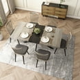 thumbnail image 2 of Miniyam 55"–70.8" Extendable Dining Table for 4–8, Durable MDF Tabletop with Rounded Corners and Heavy-Duty Metal Base, Gray, 2 of 7