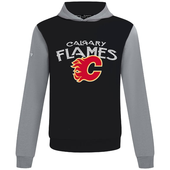 Men's Levelwear  Black/Gray Calgary Flames Ultimate Mission Pullover Hoodie