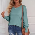 thumbnail image 5 of ZyeKqe Puff Long Sleeve Tops for Women Round Neck Work Shirts Business Casual Top Loose Fitted Office Blouses, 5 of 6