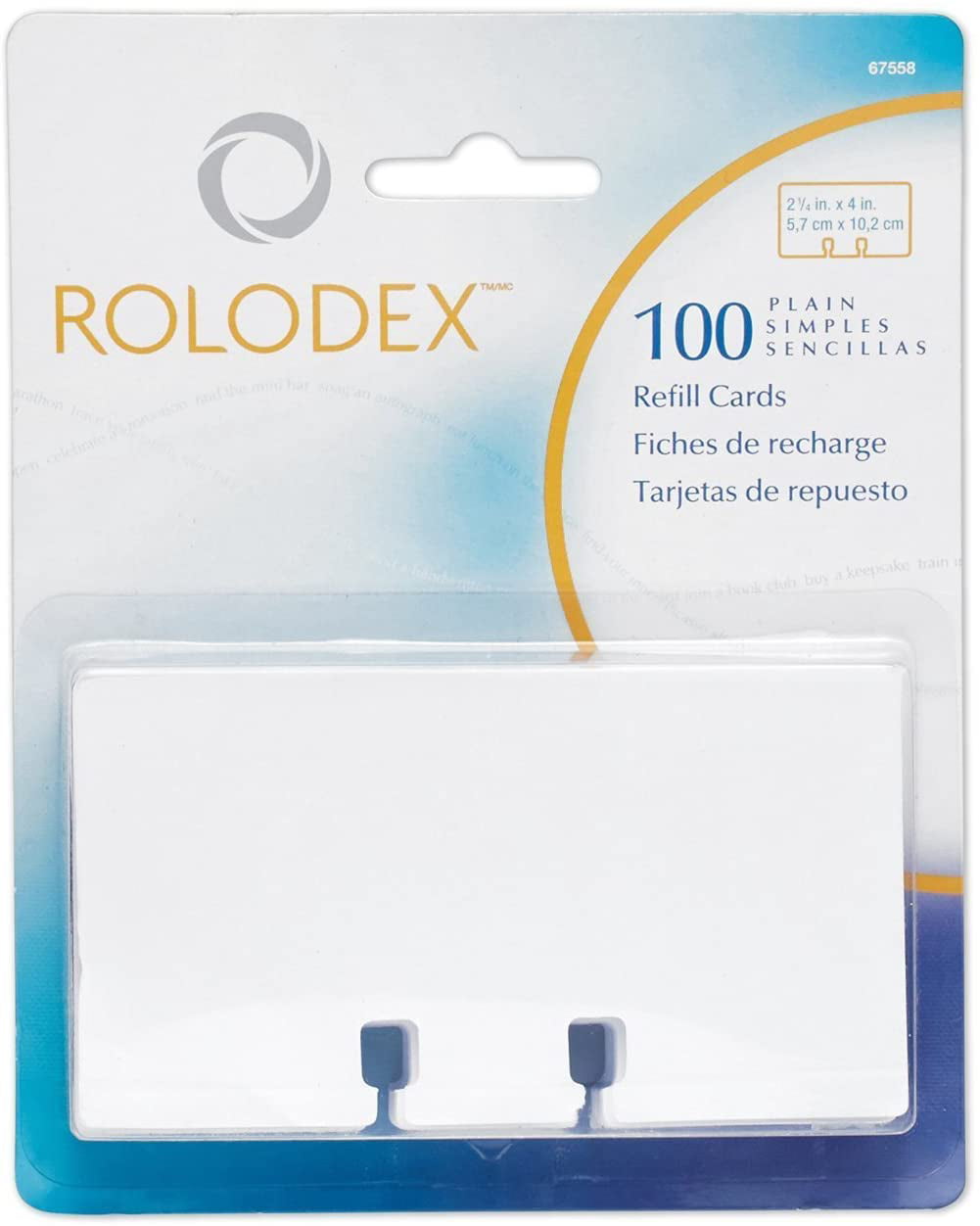 Rolodex - 2-Pack of 100 2-1/4 x 4 Inches , White 67558 Rotary File Card Refills Unruled, 