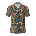 thumbnail image 2 of Daiia Snake And Flower Pattern Men’s Polo Shirts,Solid Deck Shirt,Classic Fit, Breathable Cotton Polo for Casual and Sport Wear-Large, 2 of 7
