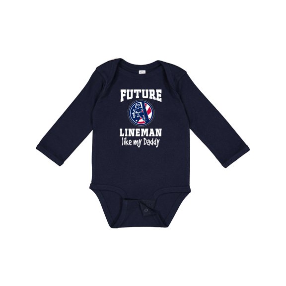 Inktastic Future Lineman Like Daddy Boys Long Sleeve Baby Bodysuit