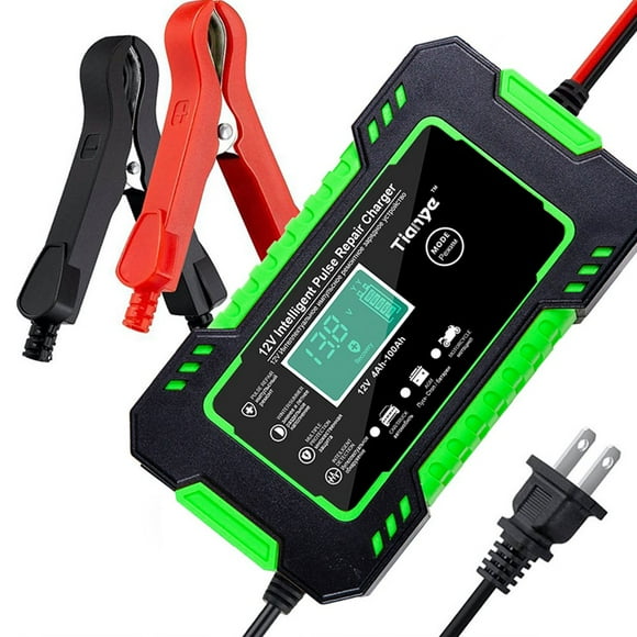 Car Battery Charger 12V Intelligent Automatic Battery Charger/Maintainer Trickle Charger LED Display Overcharge Protection Low Voltage Protection