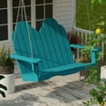 thumbnail image 3 of Wildridge Classic Adirondack Porch Swing, Aruba Blue - Outdoor Weather Resistant Recycled Plastic Furniture for Patio, 3 of 4