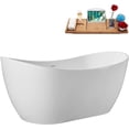 thumbnail image 2 of 55" Streamline G-110-402-BGL Soaking Glossy White Freestanding Tub With Internal Drain in Brushed Gold, 2 of 7