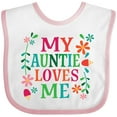 thumbnail image 3 of Inktastic My Auntie Loves Me Girls Girls Baby Bib, 3 of 4