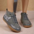 thumbnail image 2 of Women's High-Top Lace-Up Sneakers, Round Toe Flat Casual Shoes with Cat Design, 2 of 3