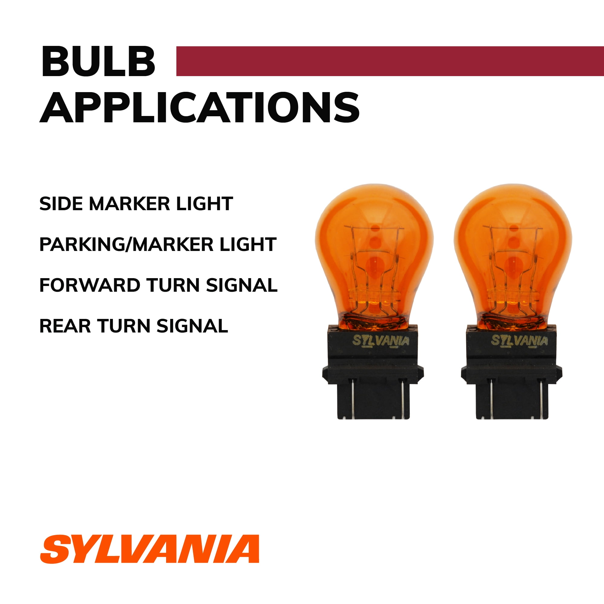 Sylvania 3457A Long Life Halogen Auto Mini Bulb, 2 pack, Compatible with Multiple Cars