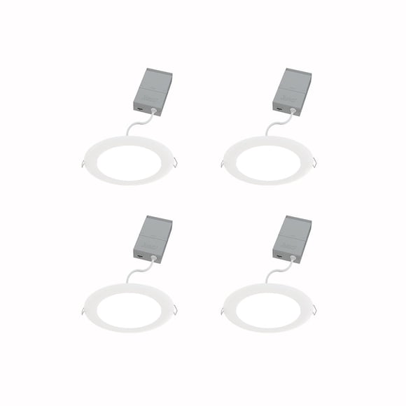 Juno LED Recessed Lights 6 Inch Round Wafer Downlight, 5-in-1 Switchable White Color Temperature, 120 Volts, 6-Inch Ultra-Thin Fl