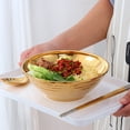 thumbnail image 1 of WEUVEB 1Set Metal Serving Bowl Flat Bottom Ramen Noodle Bowls For Buffet Tableware 11.8*7.1*2.5in, 1 of 8