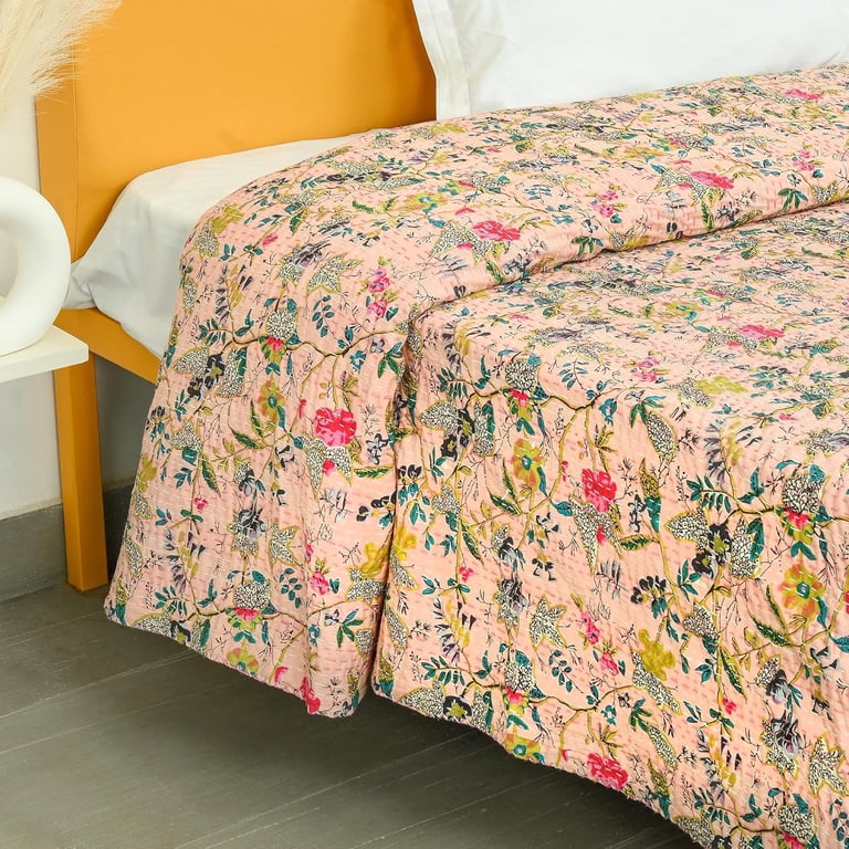 Indian Patchwork Cotton Kantha Quilt Bedspread Throw Multi Patchwork Indian Patchwork Cotton Kantha Quilt Bedspread Throw Multi Patchwork