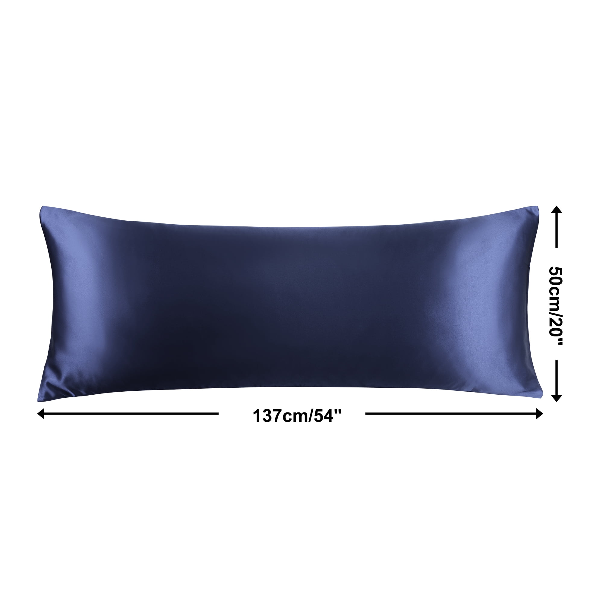Unique Bargains 2 Pack Polyester Satin Body Pillow Cover 20" x 54" Navy