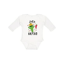 Inktastic Cinco De Mayo Let's Fiesta Cute Cactus with Sombrero Boys or Girls Long Sleeve Baby Bodysuit