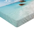 thumbnail image 2 of Ambesonne Beach Fitted Sheet, Exotic Palm Tree Ocean, Twin XL Size, Multicolor, 2 of 3