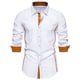 thumbnail image 2 of pstuiky camisetas de manga larga para hombre, Camisa blusa informal de manga larga con cuello vuelto y botones de patchwork para hombre Tops casuales para hombres xxl, 2 of 9
