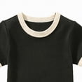 thumbnail image 4 of KPOPLK Toddler T Shirt for Girls Crewneck Top Short Sleeve Summer Shirt with Solid Basic Soft Tee 2T 3T 4T 5T 6T 7T 8T 9T Size 4-5 Years,Black, 4 of 5