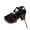 Black, variant on Women Studded Lace Up Chunky Heel Sandals Open Toe Crisscross Adjustable Strap Summer Heightening Shoes, Black