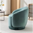 thumbnail image 4 of Silla de barril giratorio de terciopelo de 366 grados, sillón moderno de acento plisado con base resistente y cojín acolchado grueso, 4 of 5