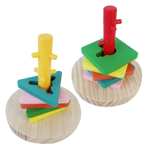 2 Set Bird Trick Tabletop Toys Wooden Bird Training Toy Parrot Intelligence Toy