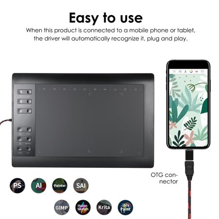 ABEDOE Portable Graphics Tablet with Passive Pen Drawing ...