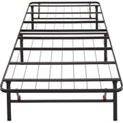 14" Black Metal Platform Bedstead with Tool Free Assembly, Twin