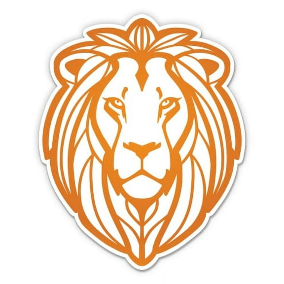 Lion Orange - 3" Vinyl Sticker - For Car Laptop Water Bottle Phone - Waterproof Decal