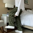 thumbnail image 6 of hopeusnice Mens Cotton Linen Wide Leg Lounge Trousers Activewear Workout Pants Casual Beach Fashion Summer Loose Plaid Checkered Elastic Waist Pants with Pockets Drawstring Army Green XL, 6 of 8